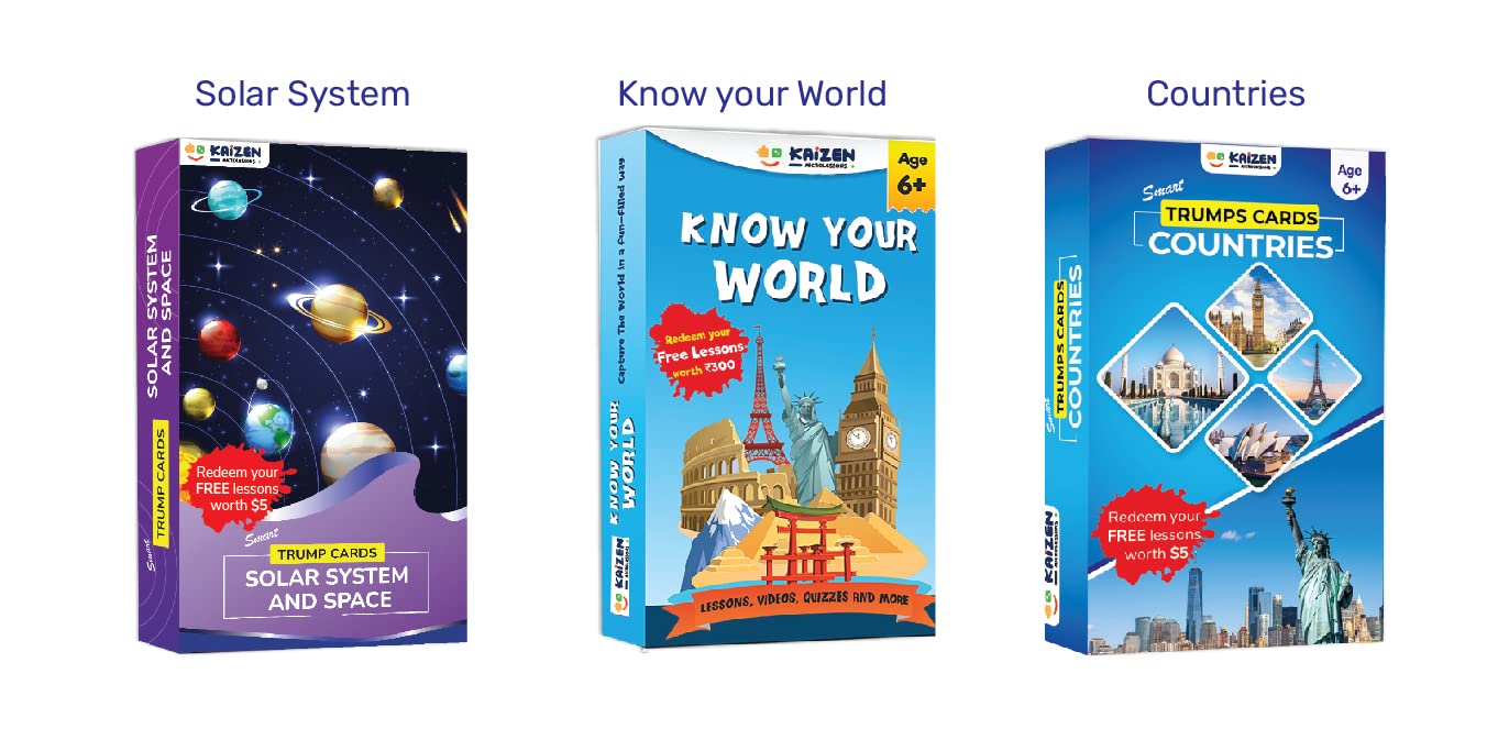 Trump Card Gamefor Age 6-13. Learn While Playing. (Combo:KYWCountSolar)