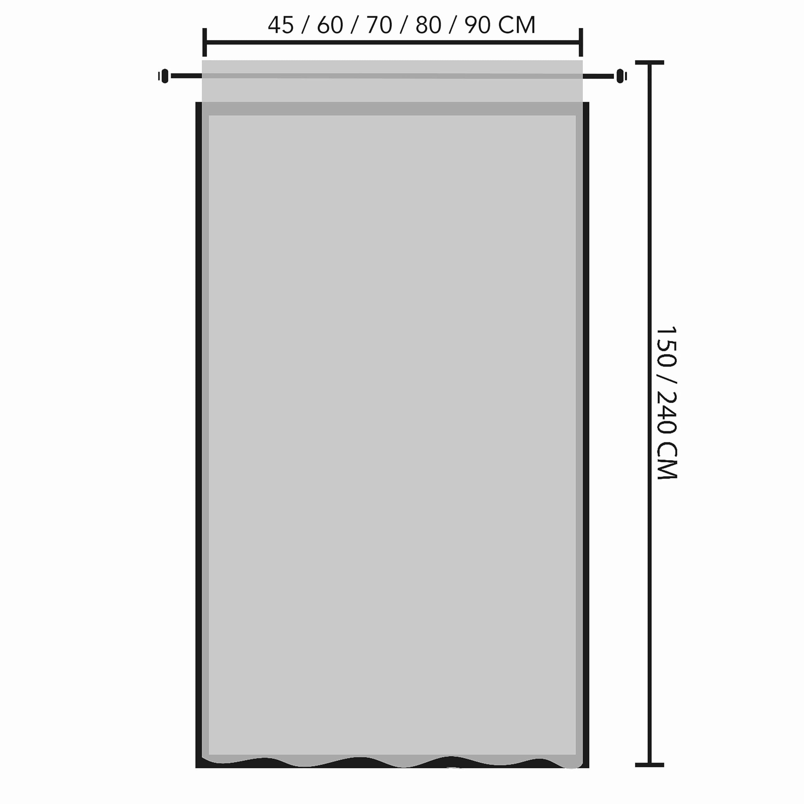 Tex family Tendina Giusy Bianco - Coppia Tende Vetro Moderne Semitrasparenti Effetto Bouclè in Poliestere - COPPIA (2 TELI) CM. 70X240