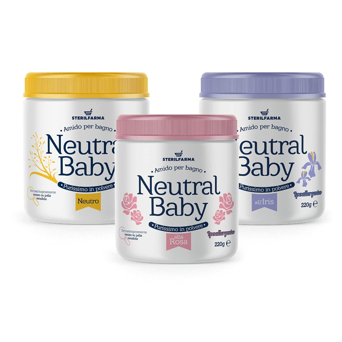 Neutral Baby è Amido di riso in polvere - per un bagnetto SOFFICE E BELLISSIMO. Per la cura e la detersione della pelle delicata e sensibile fin dalla nascita. (Rosa)