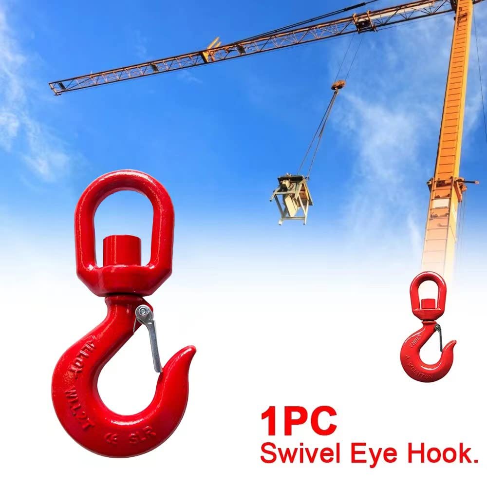 2 Tons Swivel Hooks Heavy Duty for Engine Hoist Swivel Lifting Hook with Safety Latch 1/2 inch Rotating Swivel Hoist Hook - Image 5