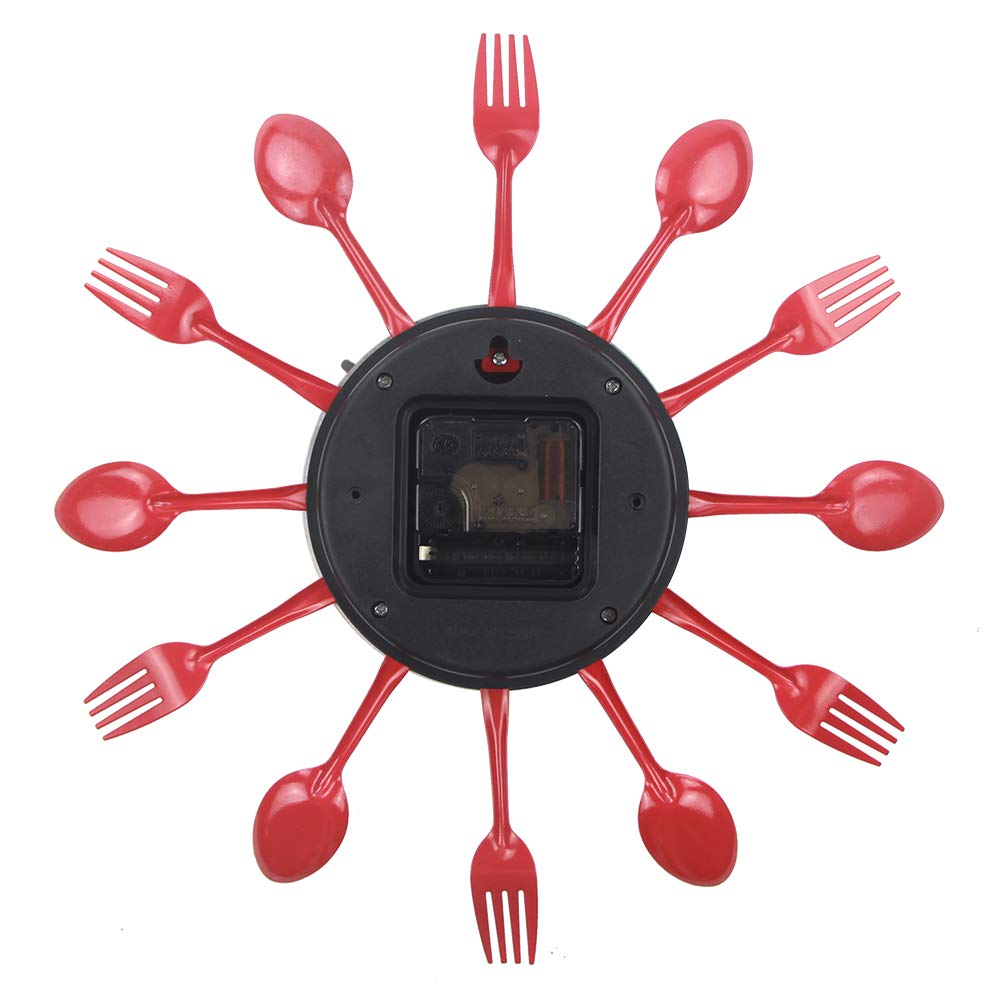 Reloj de pared para cocina, cubertería de cocina, con tenedores y cucharas, 3D, extraíble, moderno, creativo, para decoración de la habitación del hogar y regalos bonitos