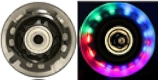 Led Inline Wheels 64mm 82a Skate Roller Blade Light Up 2-Pack with ABEC 9 Bearings