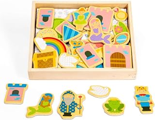 Bigjigs Toys Wooden Fantasy Magnets - 35 Pieces