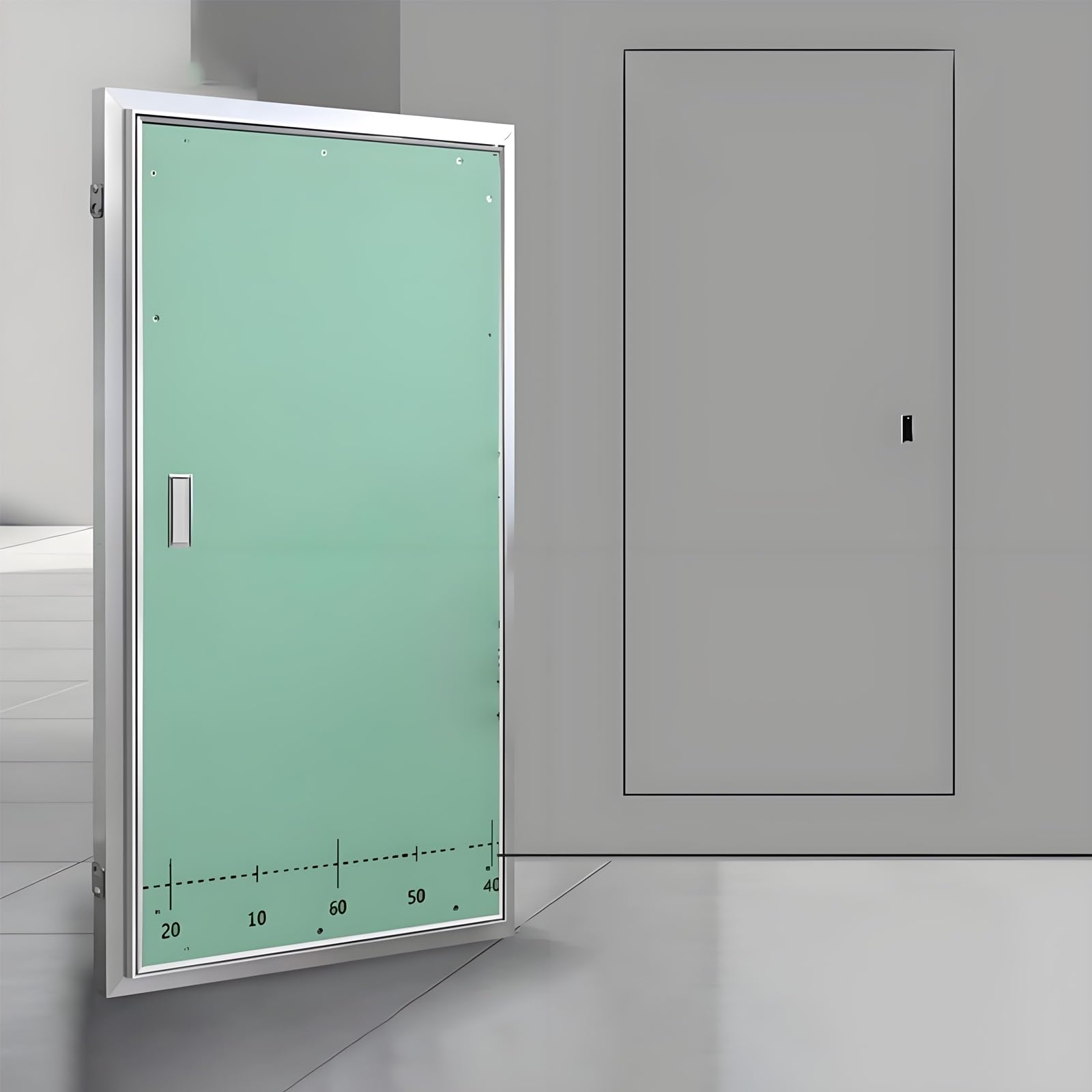 Panel de acceso 60x100 cm con placa de yeso y marco de aluminio para techo y pared