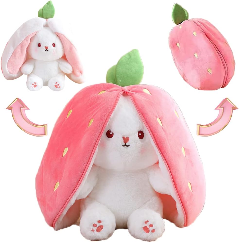Asfety Bunny Stuffed Animal, Stuffed Bunny Reversible
