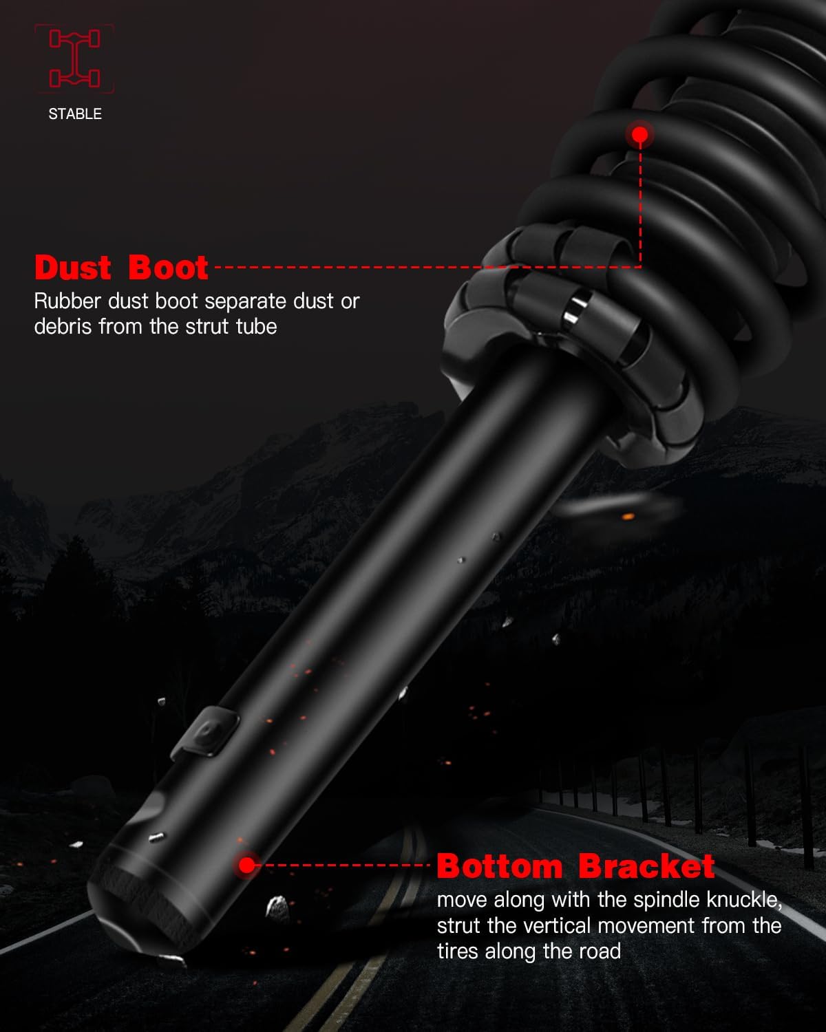 Front Complete Struts & Coil Spring Assembly Compatible With 2010 2011 for Mercury for Milan 2010 2011 2012 for Ford Fusion, 2PCS Shocks & Struts Replace 272596
