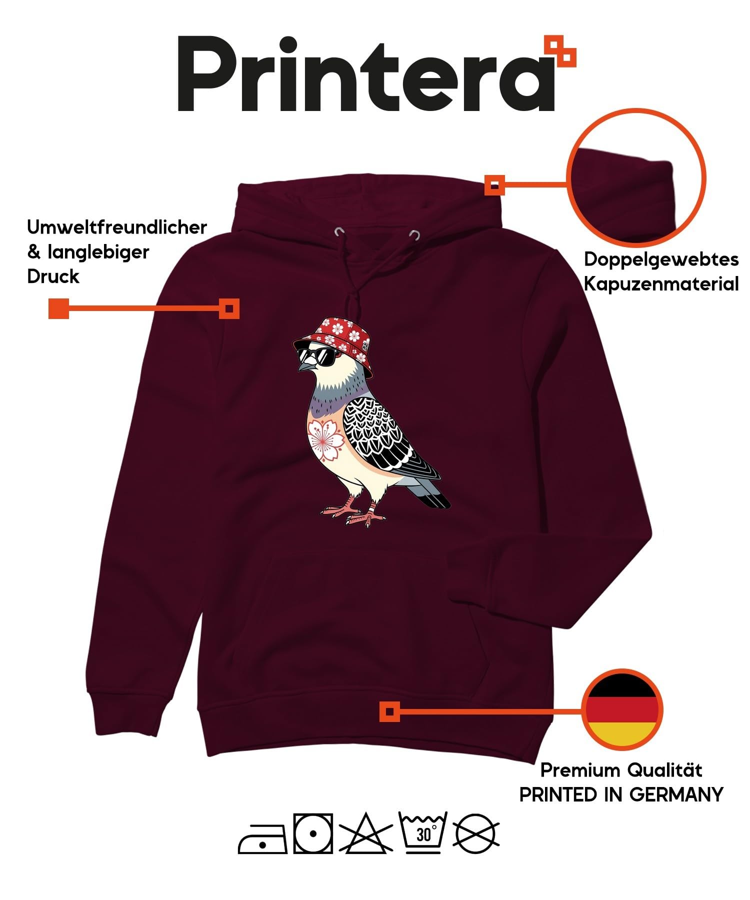 Fajne okulary przeciwsłoneczne z kapturem Sakura z kapturem, burgundowa, XL