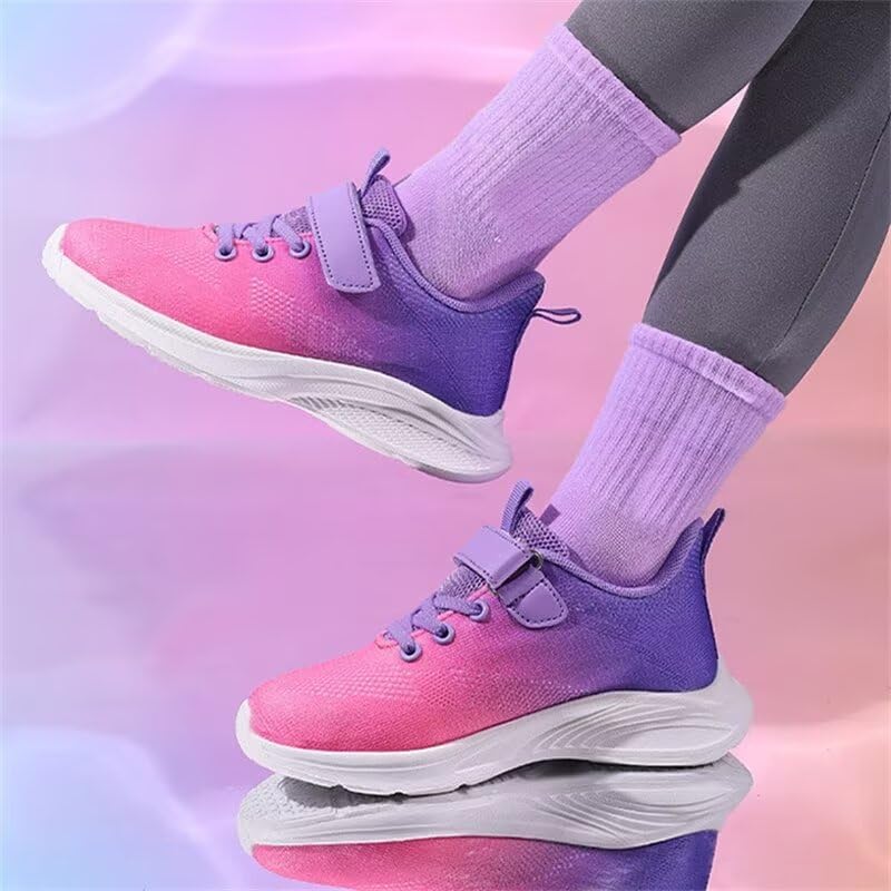 Boy's Girl's Non Slip Comfortable Colorful Running Shoes for Spring Autumn Travel Athletic Mountain Hiking Cycling Vacation Purple Little Kid 12