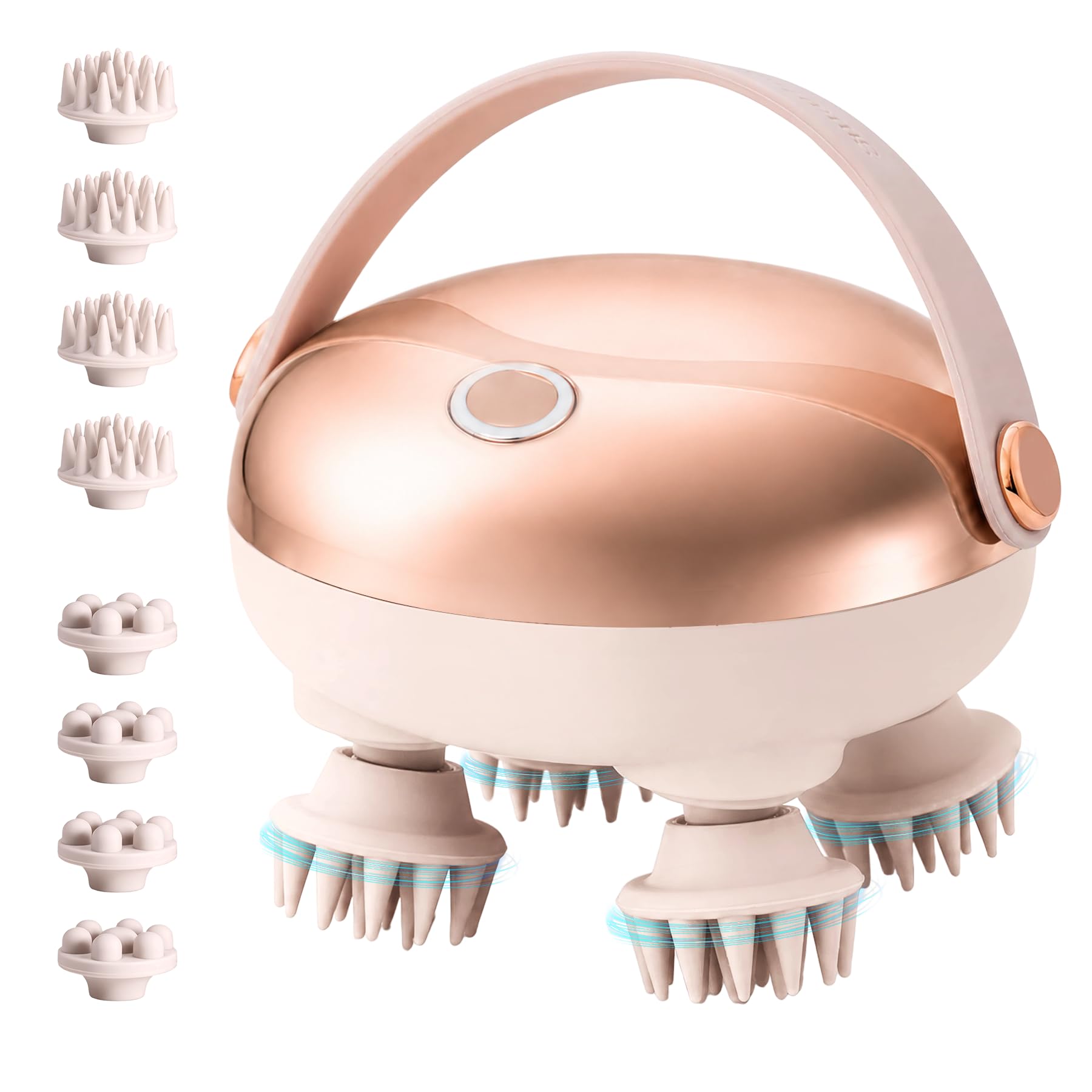 Massaggiatore del cuoio capelluto Impastare Massaggiatore della testa del cuoio capelluto Stress Rilassare Massaggiatore per capelli ricaricabile