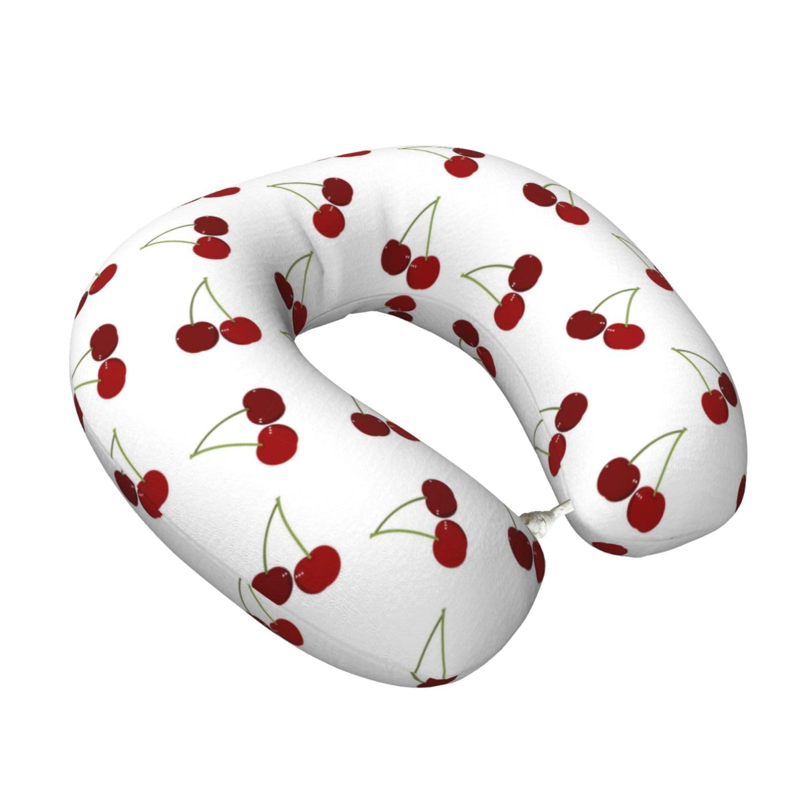 LKYMOH Cute Cherry Pattern, Travel Neck Pillow U-Shaped Memory Neck Support Soft Comfortable With Washable Cover For Airplane Car Traveling and Office