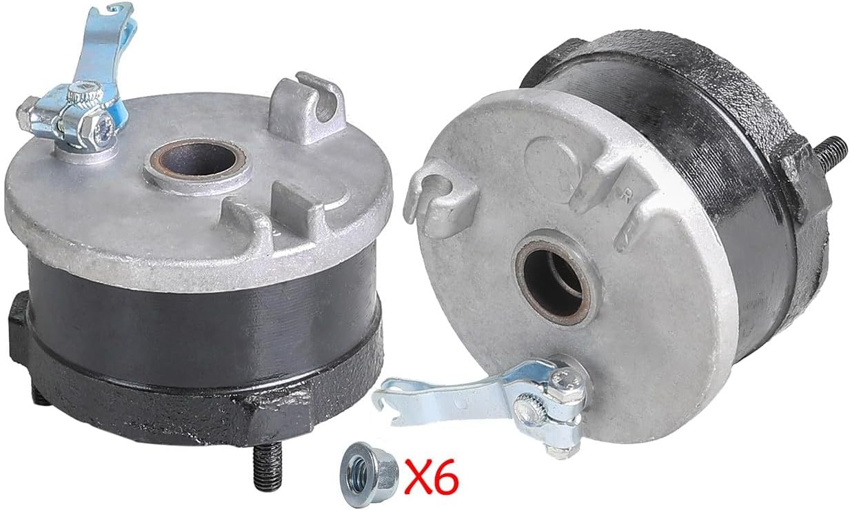 2pcs 145/70-6 ATV Go Kart Tires Wheels with Rim, 3 Stud Tubeless 145x70-6 inch Wheel Tire, Front Drum Brake Hub & Steering Spindle Knuckles For Quad UTV Golf Cart Lawn Mower Drift Trike
