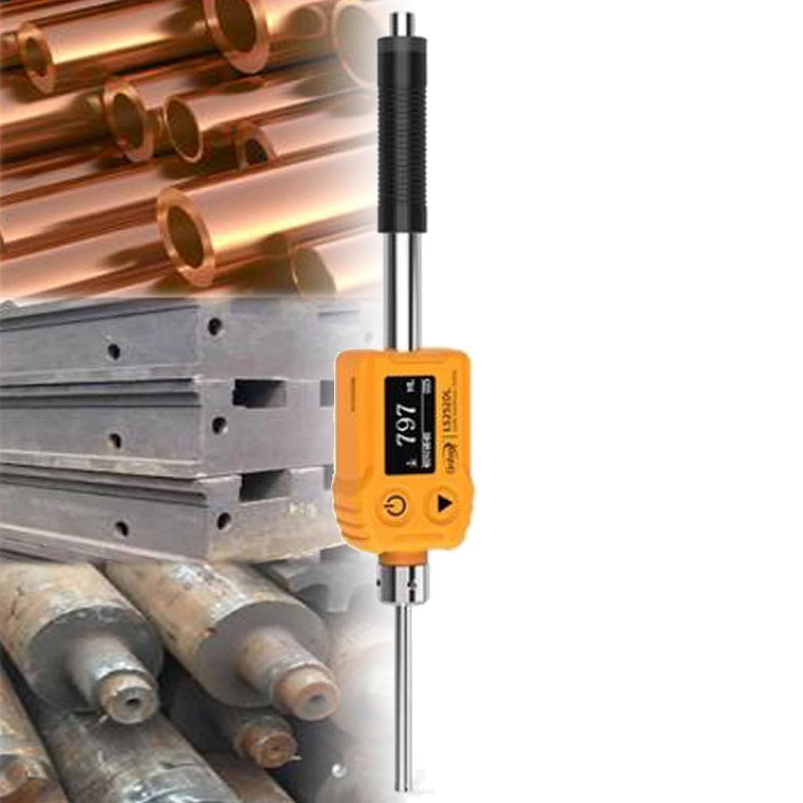 Leeb - Tester portatile di durezza, multi angolo di misurazione USB, misuratore di durezza con dispositivo di impatto, per test di durezza del metallo in loco