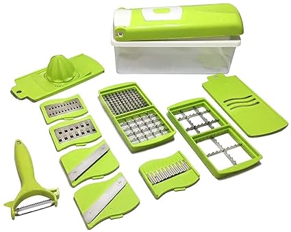 Dharm Enterprise 12 in 1 Multi-Purpose Vegetable and Fruit Grater Chopper Set