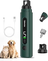 Dog Nail Grinder - 5-Speed Rechargeable Electric Dog Nail Clippers with LED Light, Super Quiet & Painless Electric Nail File for Large, Medium & Small Dogs, Toenail & Claw Grooming Filer
