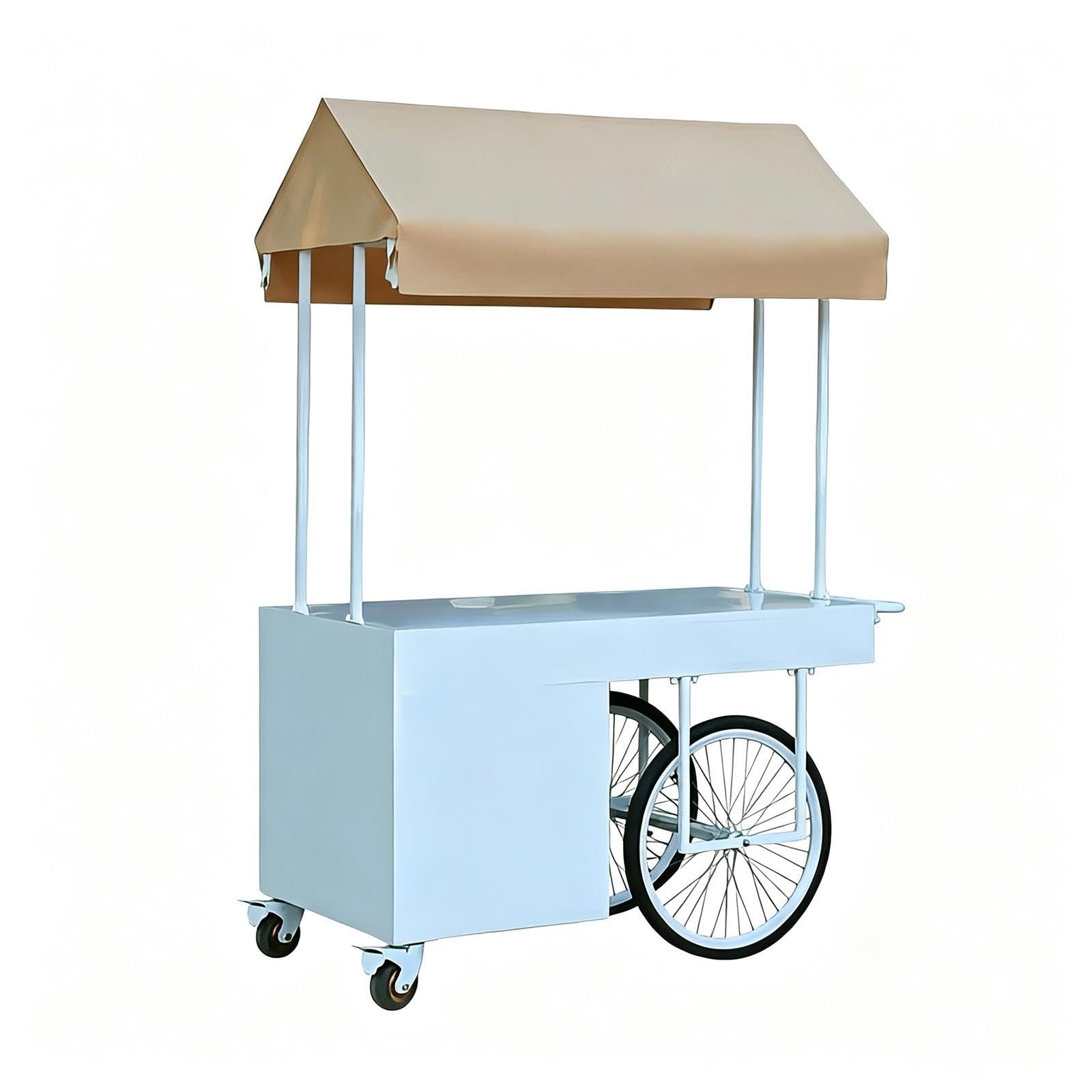 Carrello Alimentare Portatile con Tettoia e Ruote, Struttura in Ferro