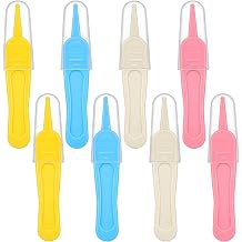 8PCS Nose Cleaning Tweezers, 4 Colors Baby Booger Picker with Round Head, Effective Nose Picker Baby Ear Noses Navel Cleaner Clip for Babys Care White, Pink, Blue, Yellow