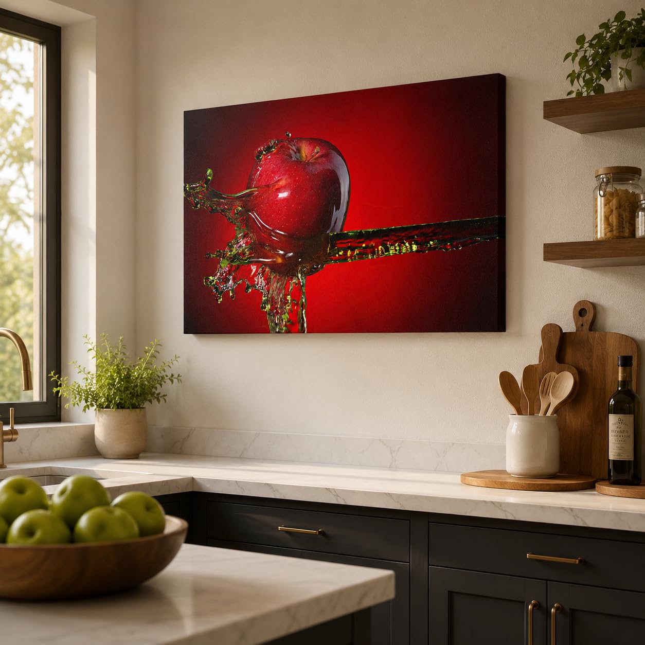 GUTTATY Red Apple Fruit Canvas Print for Kitchen