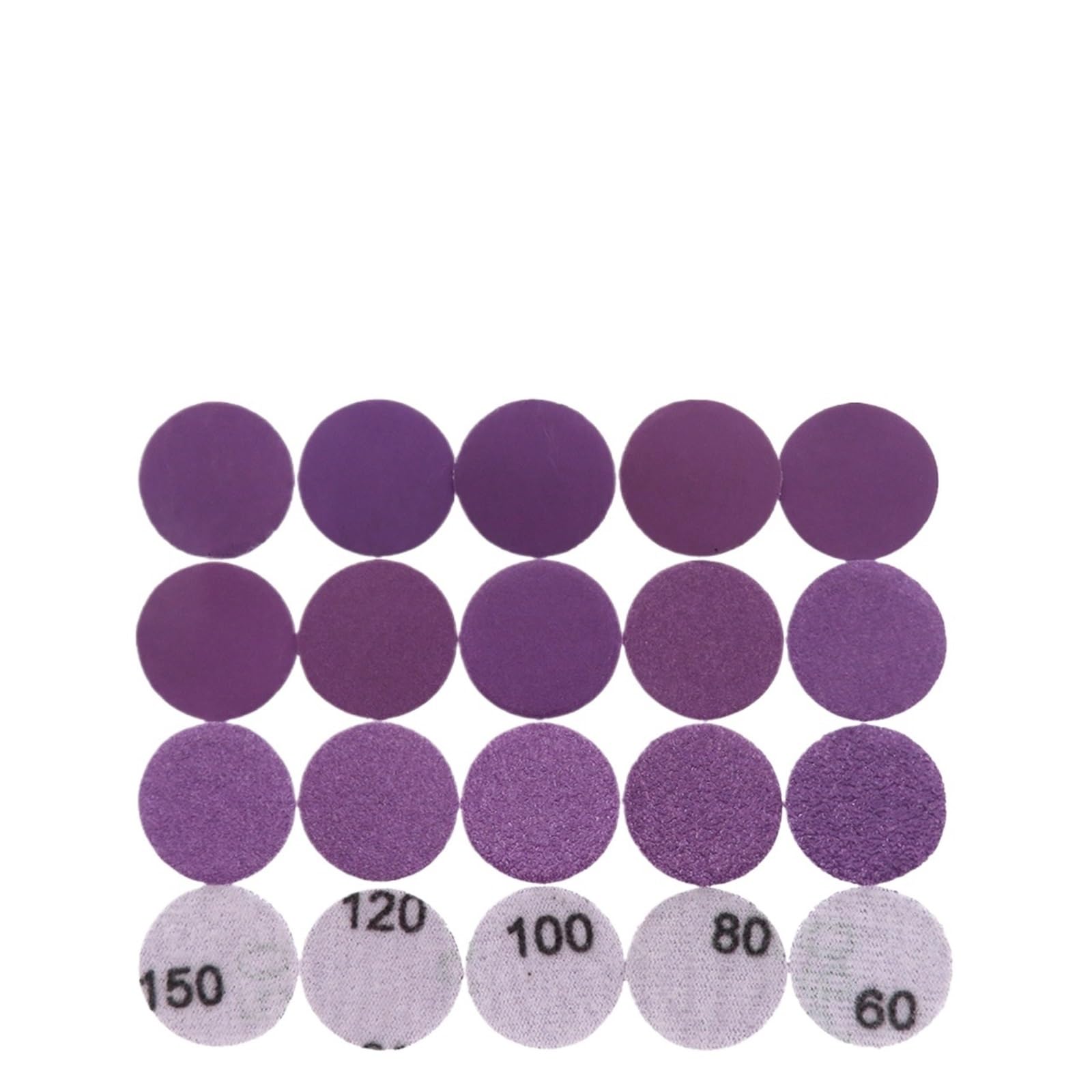 Discos de lijado en seco y húmedo, 100 Uds., 125,0mm, 5 pulgadas, papel lija óxido aluminio for taladro, herramientas amoladora rotativa Para Lijadora(Purple-p180)