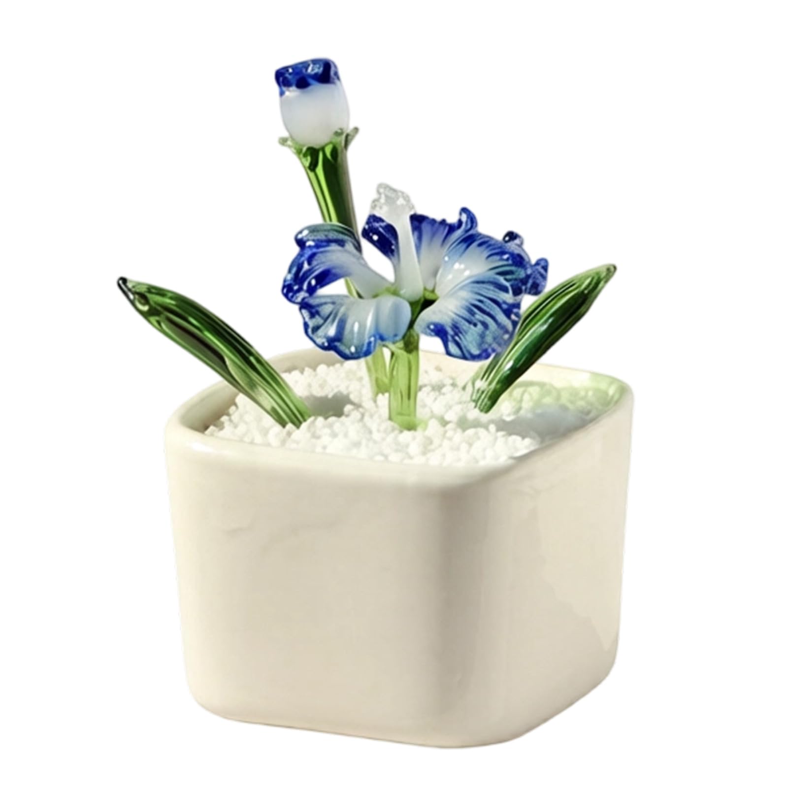 Handcrafted Glass Artificial Flower Centerpiece with Realistic Blooms for Workspaces Ornament Miniature Home Decoration Tabletop Low Maintenance