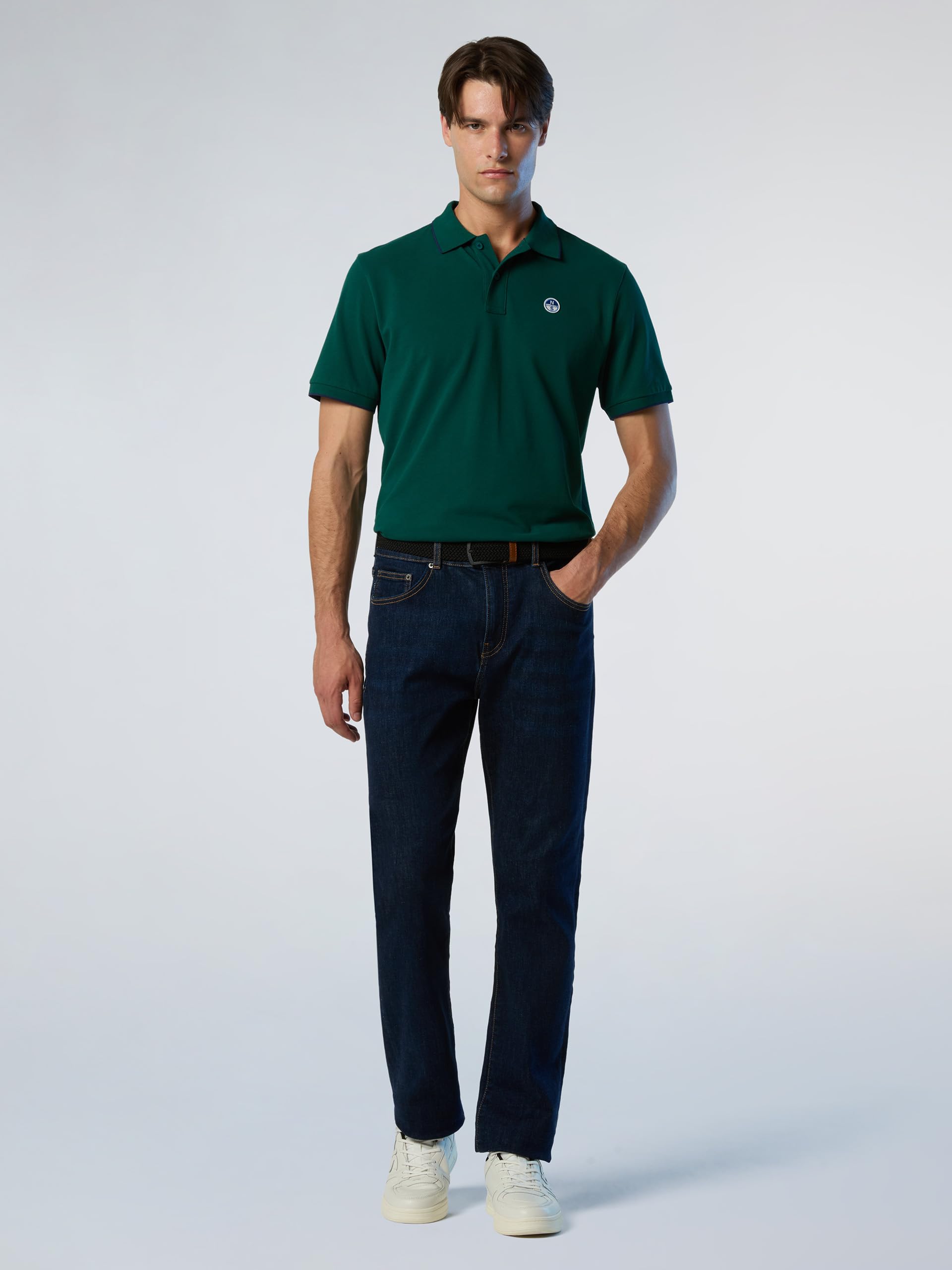 NORTH SAILS Polo Uomo in piqué di Cotone Organico con Dettagli a Contrasto