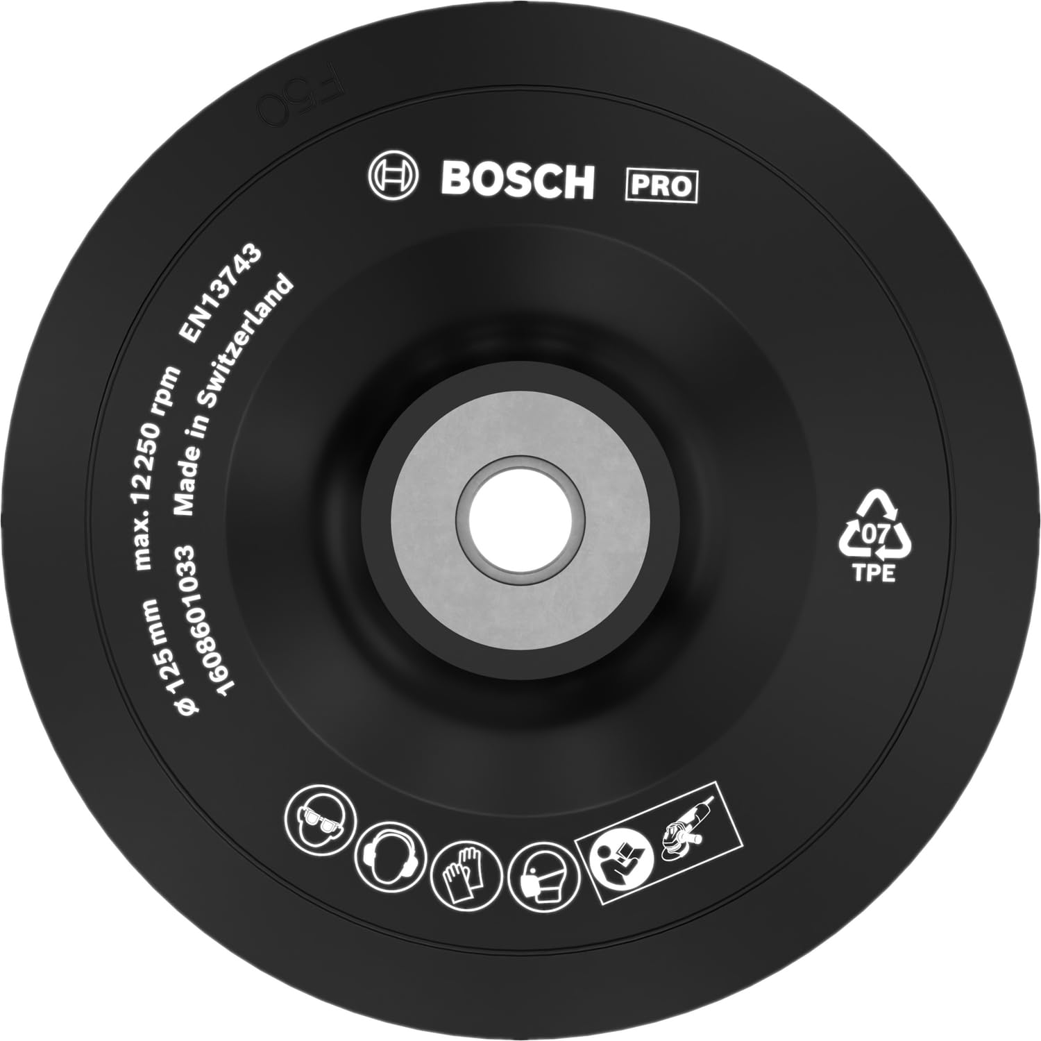 Bosch Professional Backing Pad For Fibre Sanding Discs Including Nut With Diameter 125mm, Pack Of 1