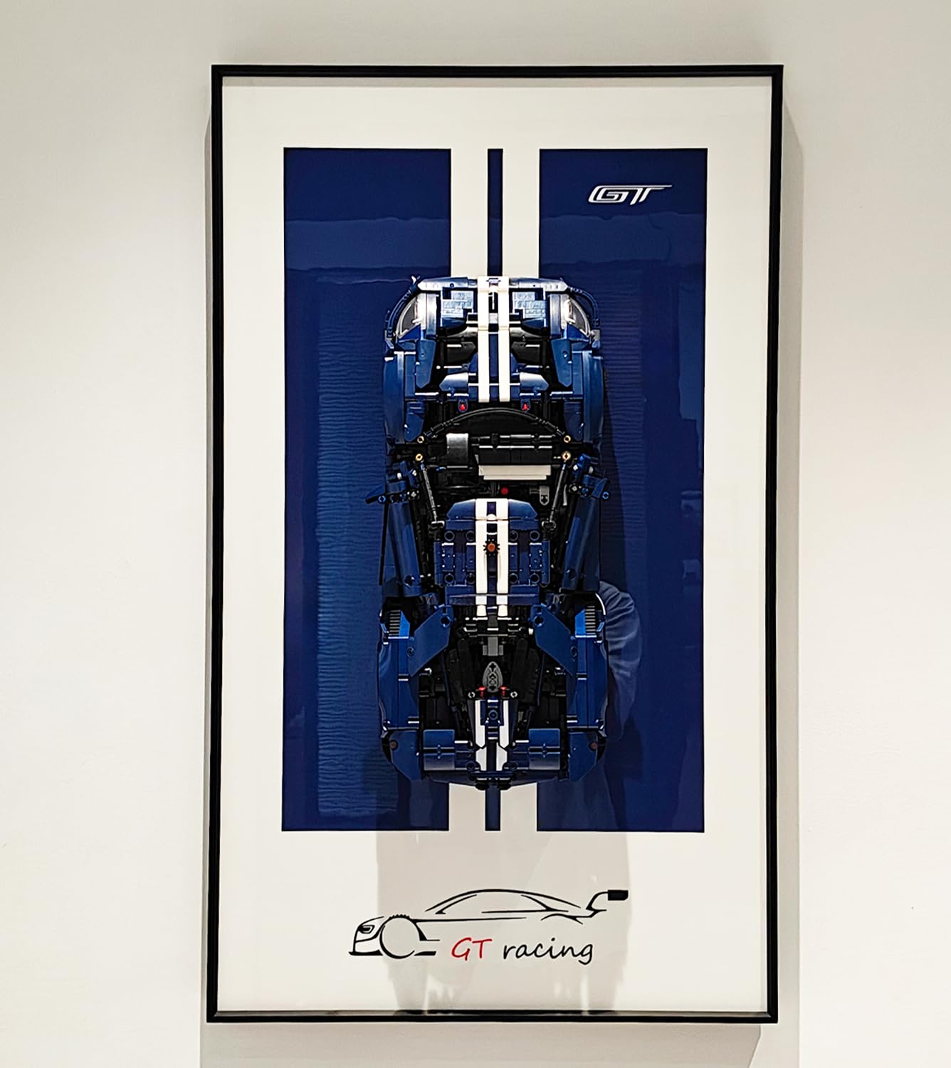 Display Wallboard for LEGO Technic Ford GT Car 2022 42154, 1:12 Scale Compatible with Lego Ford GT Cars, Gift Ideas for Lego Car Wall Mount Enthusiasts,17.7 x 29.5 in, Only Display Wallboard
