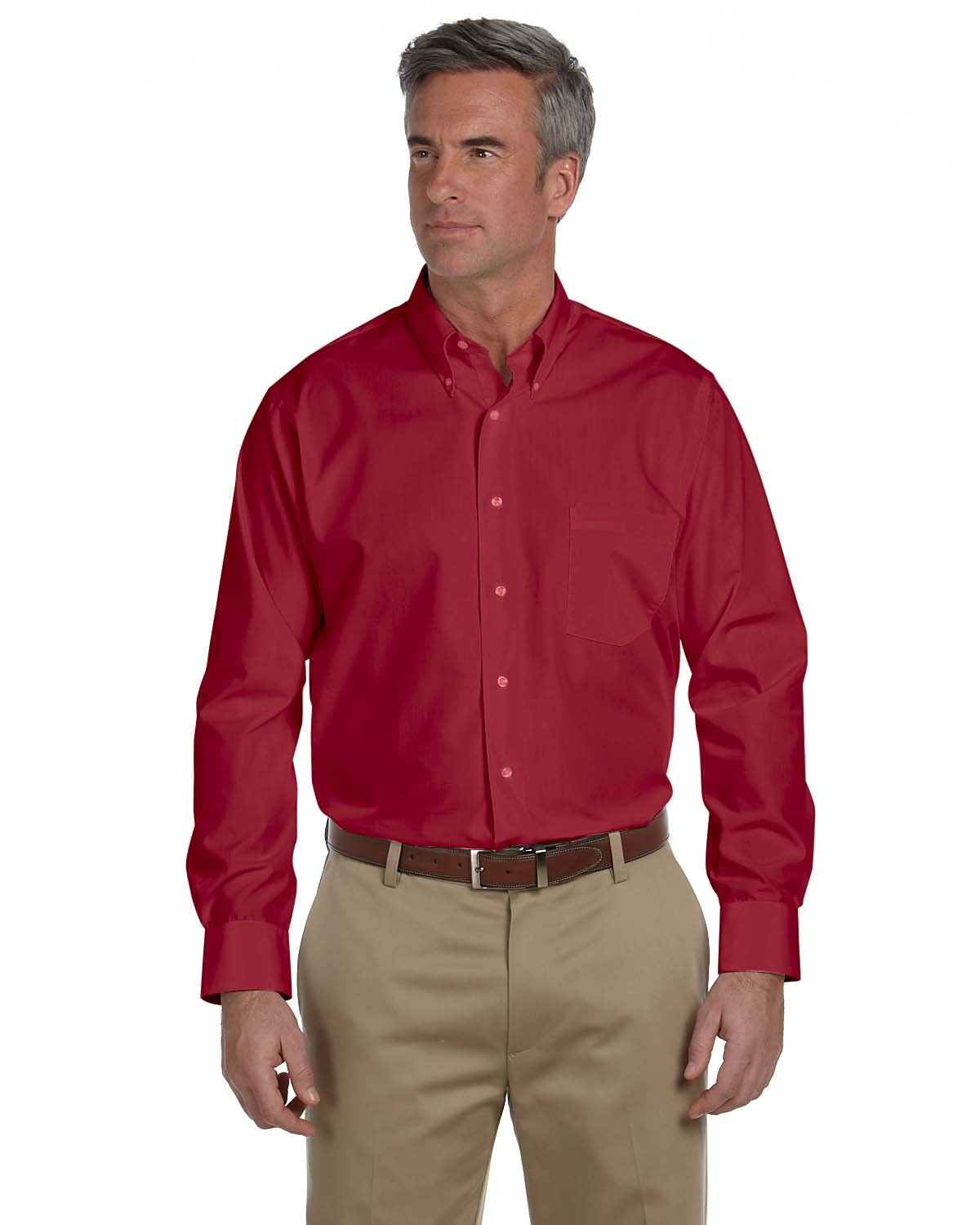 Van Heusen Men's Dress Shirts Regular Fit Silky Poplin Solid