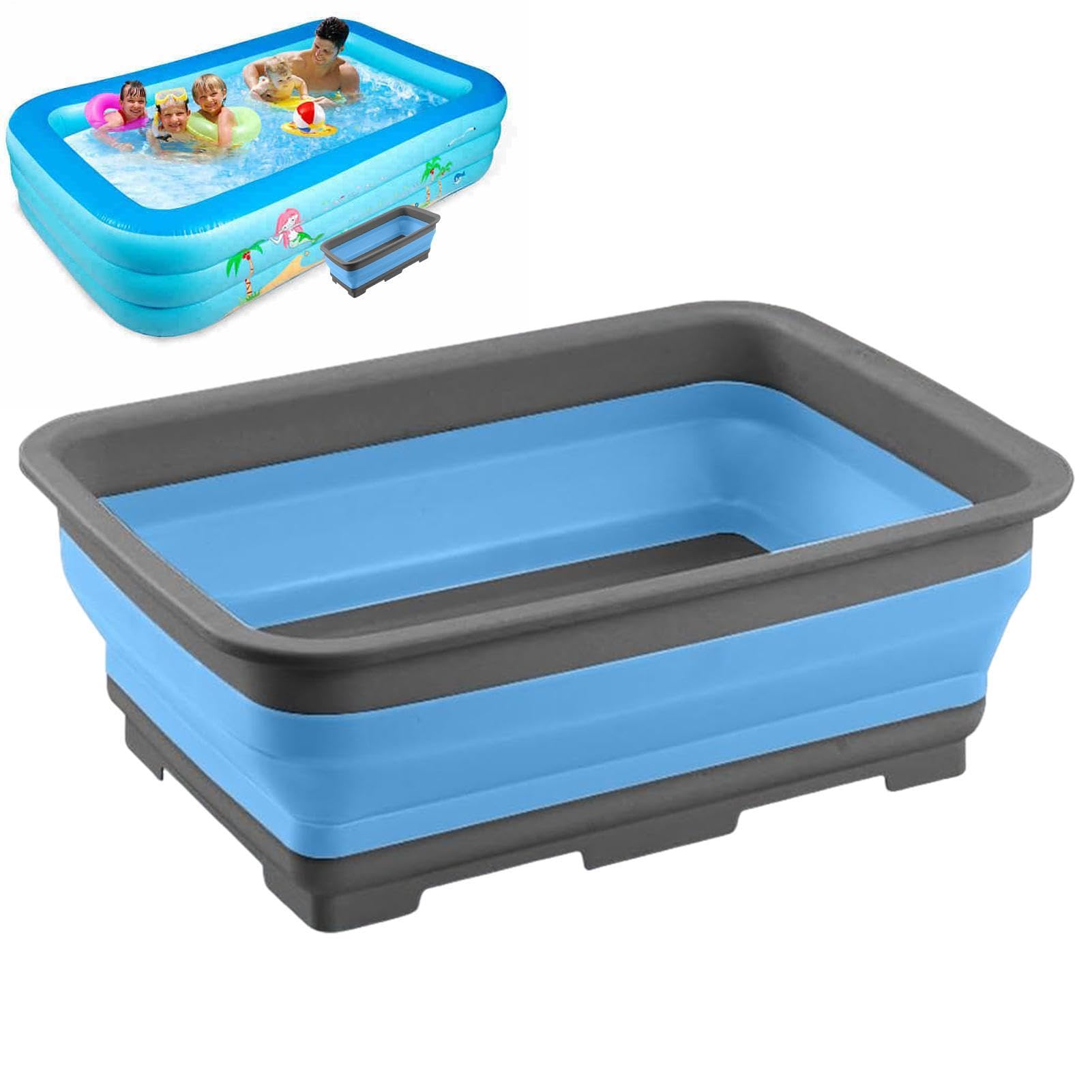 PoolFußbad, PoolFußwanne, Faltbare Fußbecken, Rutschfestes FußReinigungsbecken, Fußwanne für Poolleiter, Poolzubehör für Schwimmbecken/Whirlpools/Aufstellpools, PoolSauber Halten