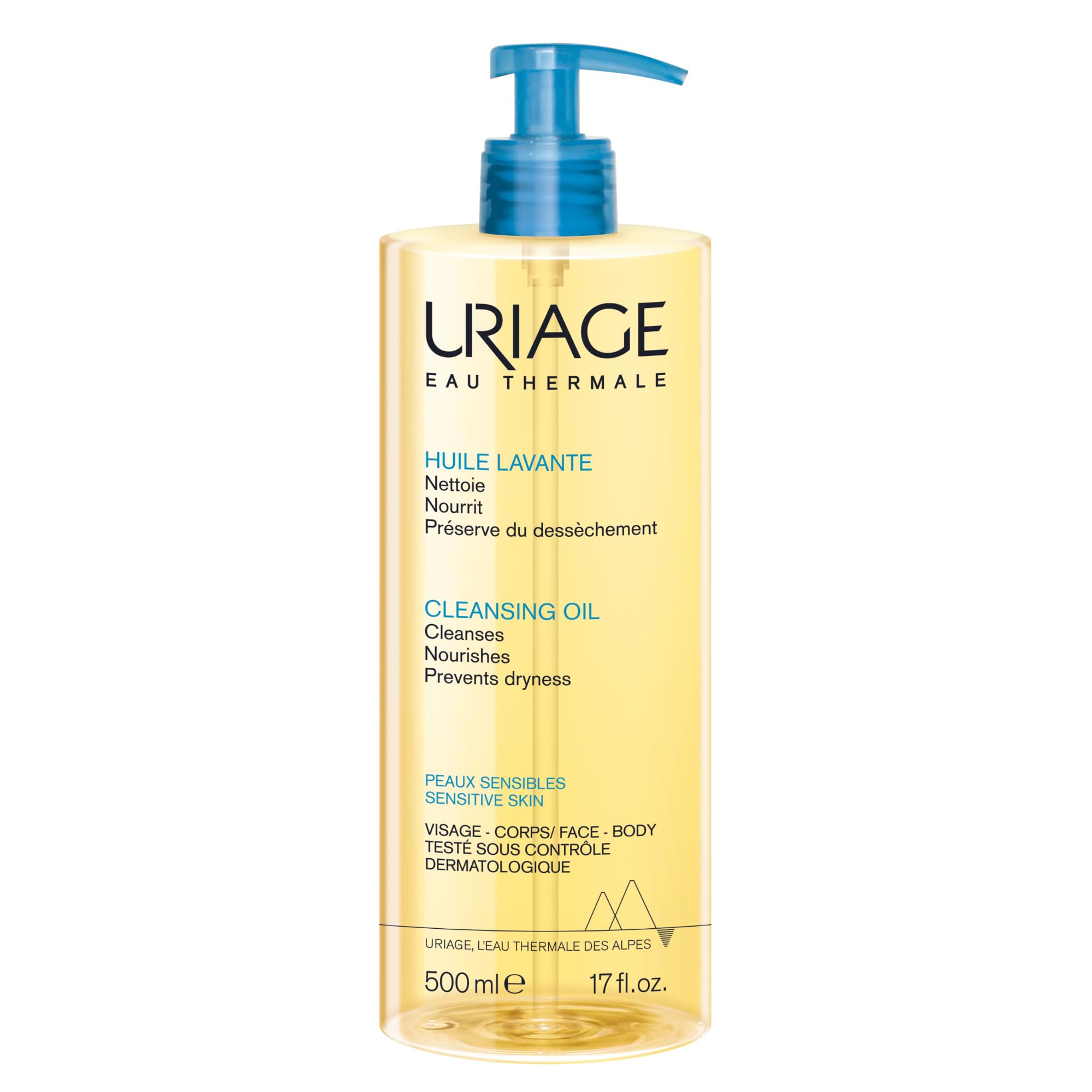 Uriage Cleansing Oil with Glycerin 25% - 2-In-1 Dermat Recommended Body Wash|Gently Cleanses & Moisturizes |Foaming Shower Oil For Very Dry Skin|Face&Body |Soap-Free, Physiological pH,Sensitive Skin