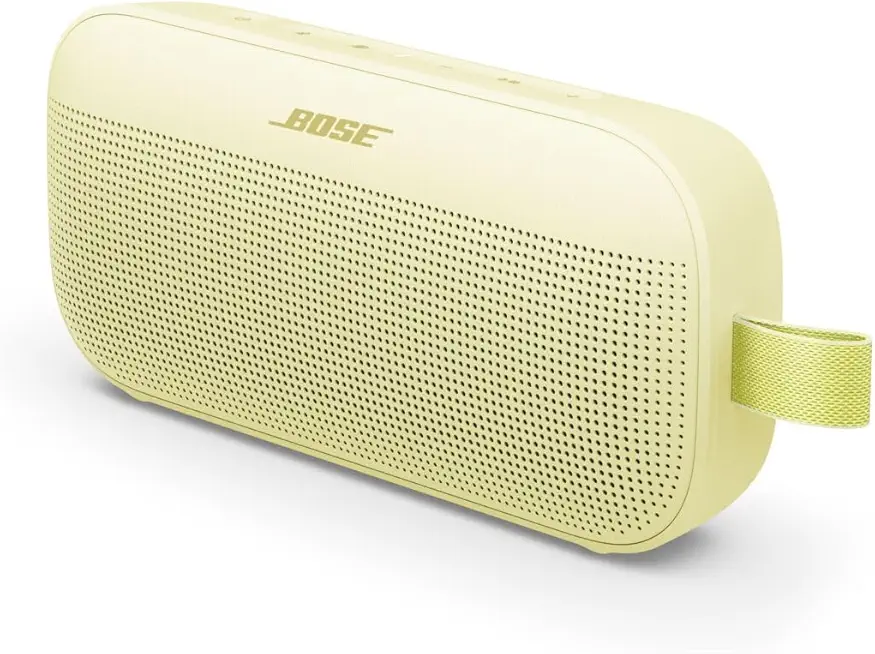 Bose SoundLink Flex Tragbarer Bluetooth-Lautsprecher (2. Gen.), Tragbarer Außen-Lautsprecher mit naturgetreuem Klang, bis zu 12 Stunden Akkulaufzeit, staubdicht und wasserdicht, Zitrusgelb