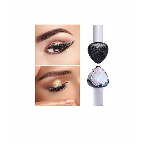 Xiahium Delineador de ojos líquido con purpurina 1 unidad impermeable de larga duración mate brillante color metálico con forma de corazón gel para