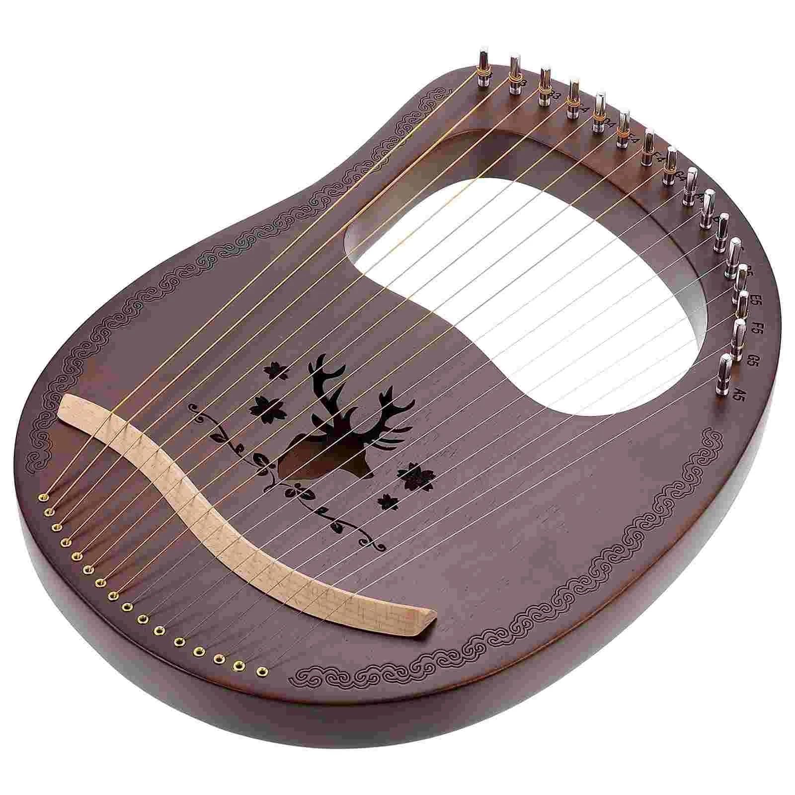 Lyre Harp 1 Set Kinder Retro 16-Ton Leier Harfe Holz Leier Harfe String Instrument Musik Instrumente