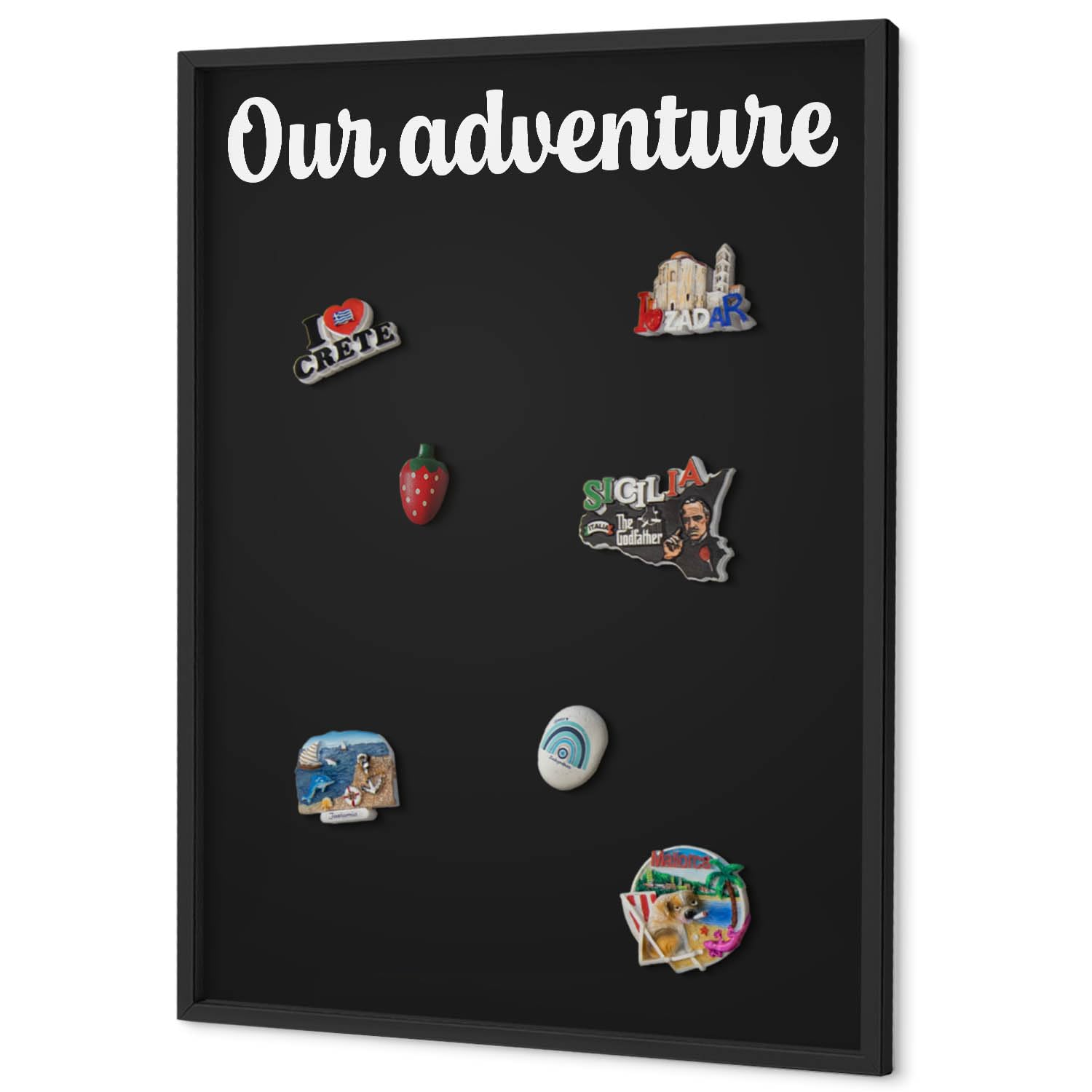 Explorer Magnetic Board 70x100 cm | Black Frame | Our Adventure โ image 1