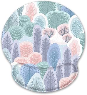 Audimi Mouse Pad with Wrist Rest Support Winter Trees Snow Forest Design Mouse Mat Non-Slip Rubber Base for Laptop PC Office Working Gaming