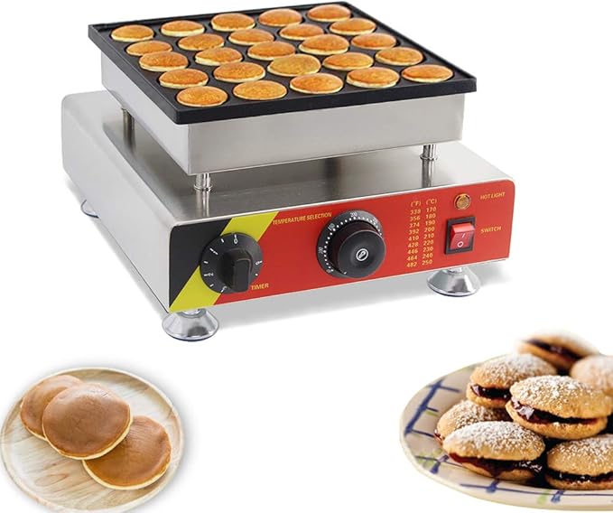 JIAWANSHUN 25Pcs Dorayaki Pancake Maker Machine Mini Dutch