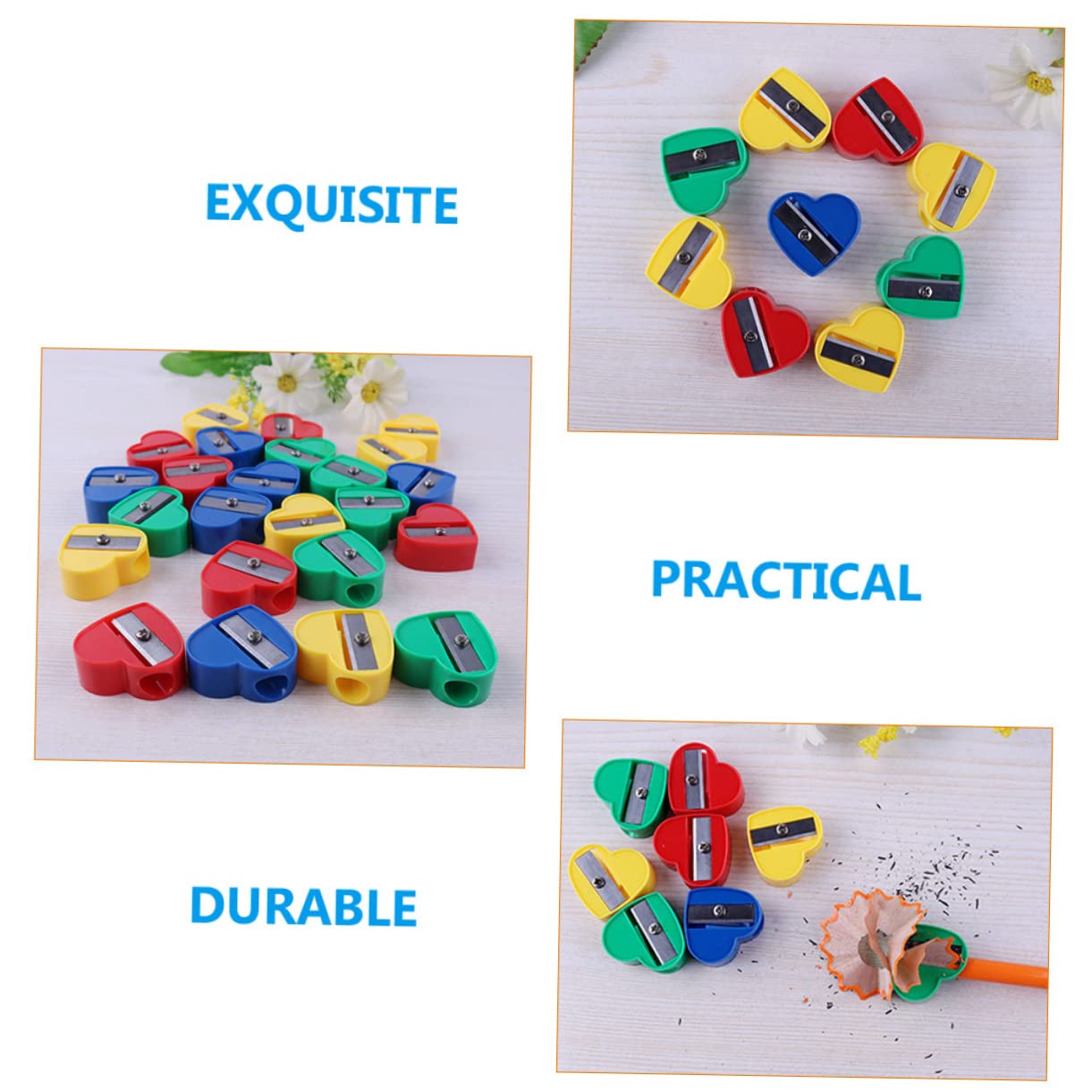 HOMSFOU 4 Set Temperamatite Manuale Design Carino Per Facile Trasportare E Riporre Adatto Per Scuola E Ufficio 40 Pezzi * 4