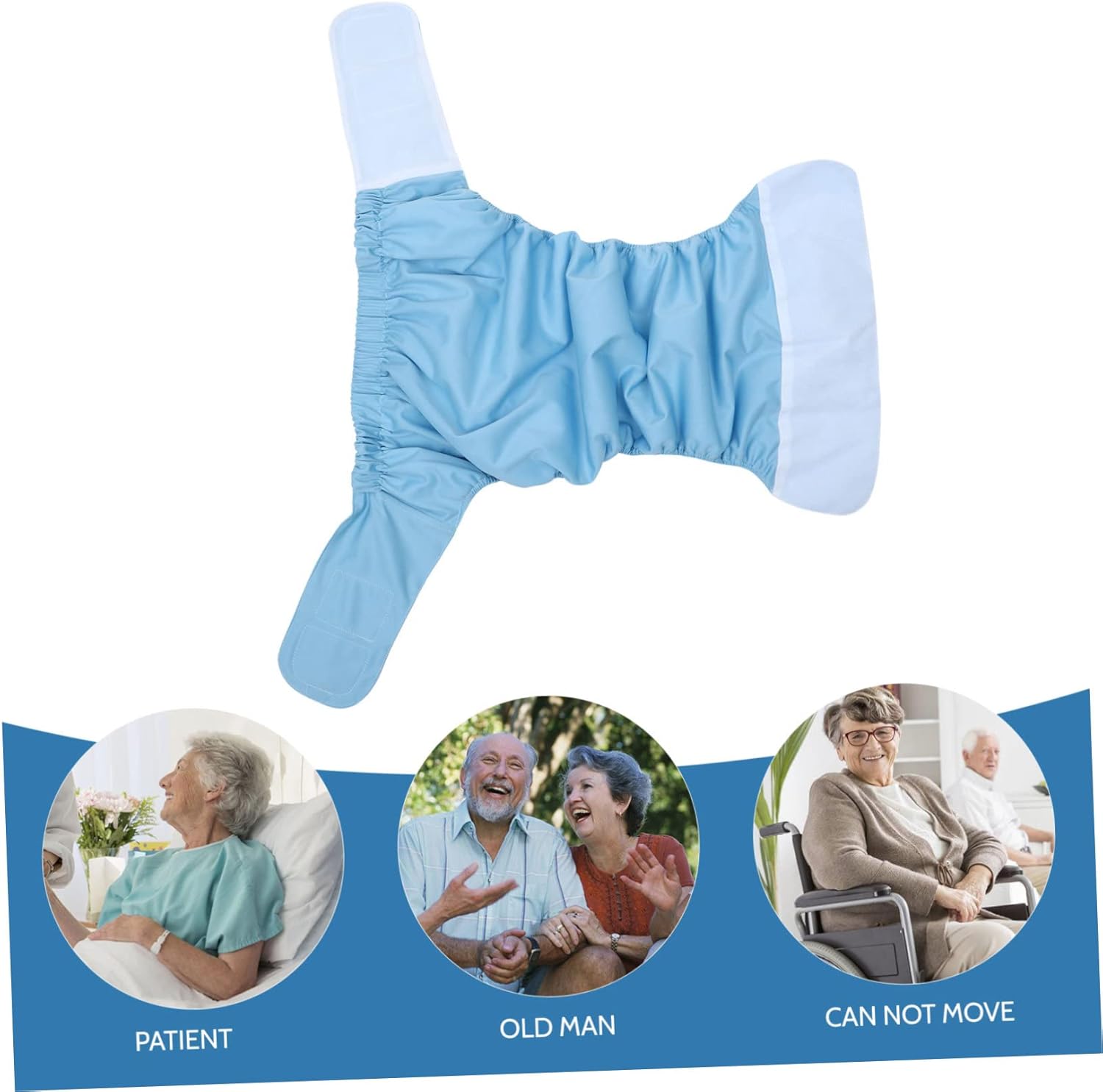 Adjustable Adults Cloth Diaper Unisex Washable Reusable Incontinence Protection for Elderly Comfortable Breathable Soft Padding Waist