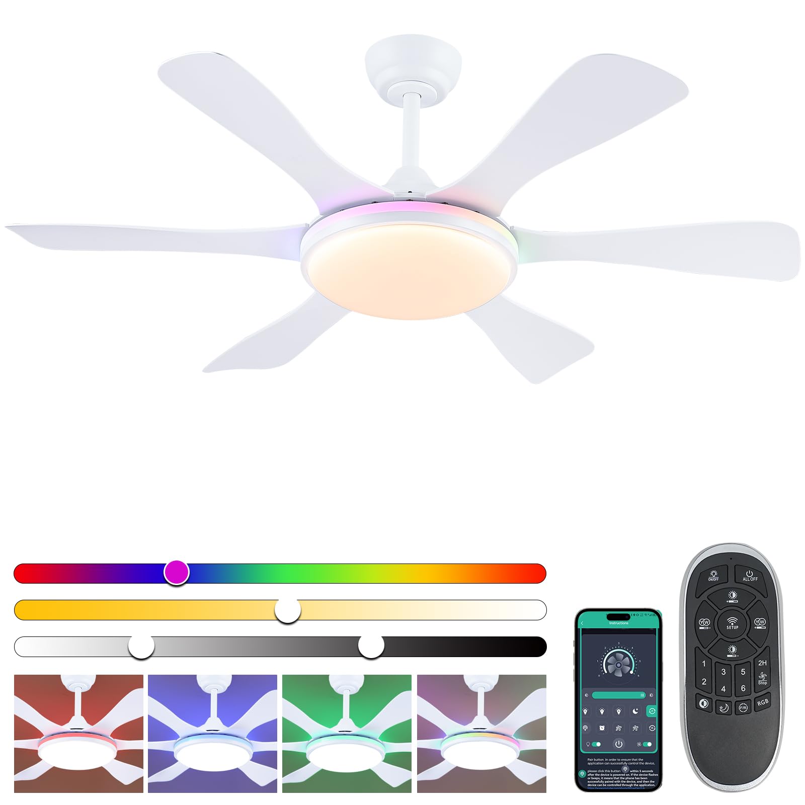 Amazon.com: Surtime Ceiling Fans with Lights-47 Low Profile