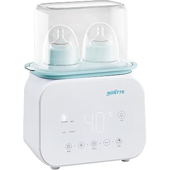 Baby Bottle Warmer Bottle Warmer for 2 Bottles 10-in-1 Multifunctional Breast Milk Warmer Milk Warmer with Defrosting and Heating Food Timer 24 Hour Appointment Baby Bottle Warmer