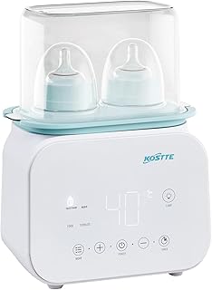 Flaschenwärmer Baby, Fläschchenwärmer für 2 Flaschen, 10 in 1 Multifunktions Muttermilchwärmer, Milchwärmer mit Auftauen und Erhitzen von Speisen, Timer 24 Stunden Termin, Baby Bottle Warmer