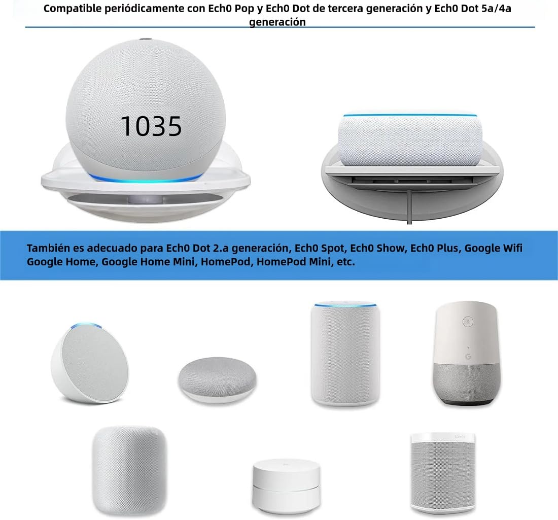 Support Echo Pop Dot HomePod Mini Support Mural Ech0 Pop, Support De Fixation Murale Pour Ech0 Spot (2024), Spot, Dot (2e/3e/4e/5e Génération), Ech0 Pop, Homepod Mini, Smart Speaker Stand Avec Gestion Des