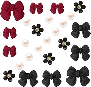 25Pcs Resin Bow Shoe Charms for Girls Clogs Sandals, Acrylic Flower Charms, Pearls Accessories for Women, DIY Shoe Decoration Charms for Party Favor