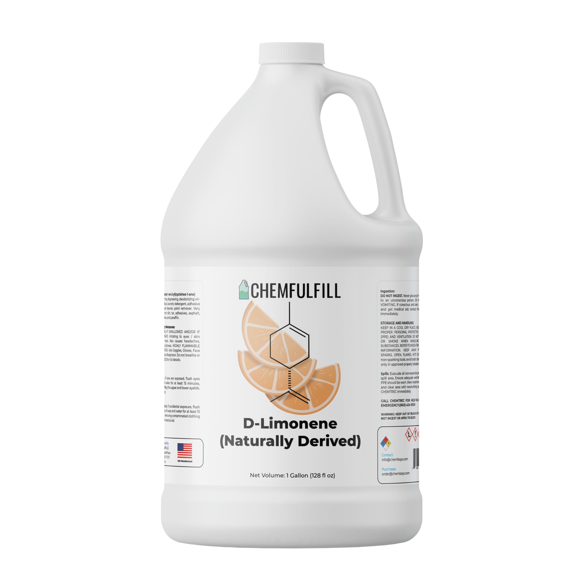Chemfulfill D-Limonene - Orange Oil (Citrus D-Limonene, Concentrated) (Gallon (128 fl oz))