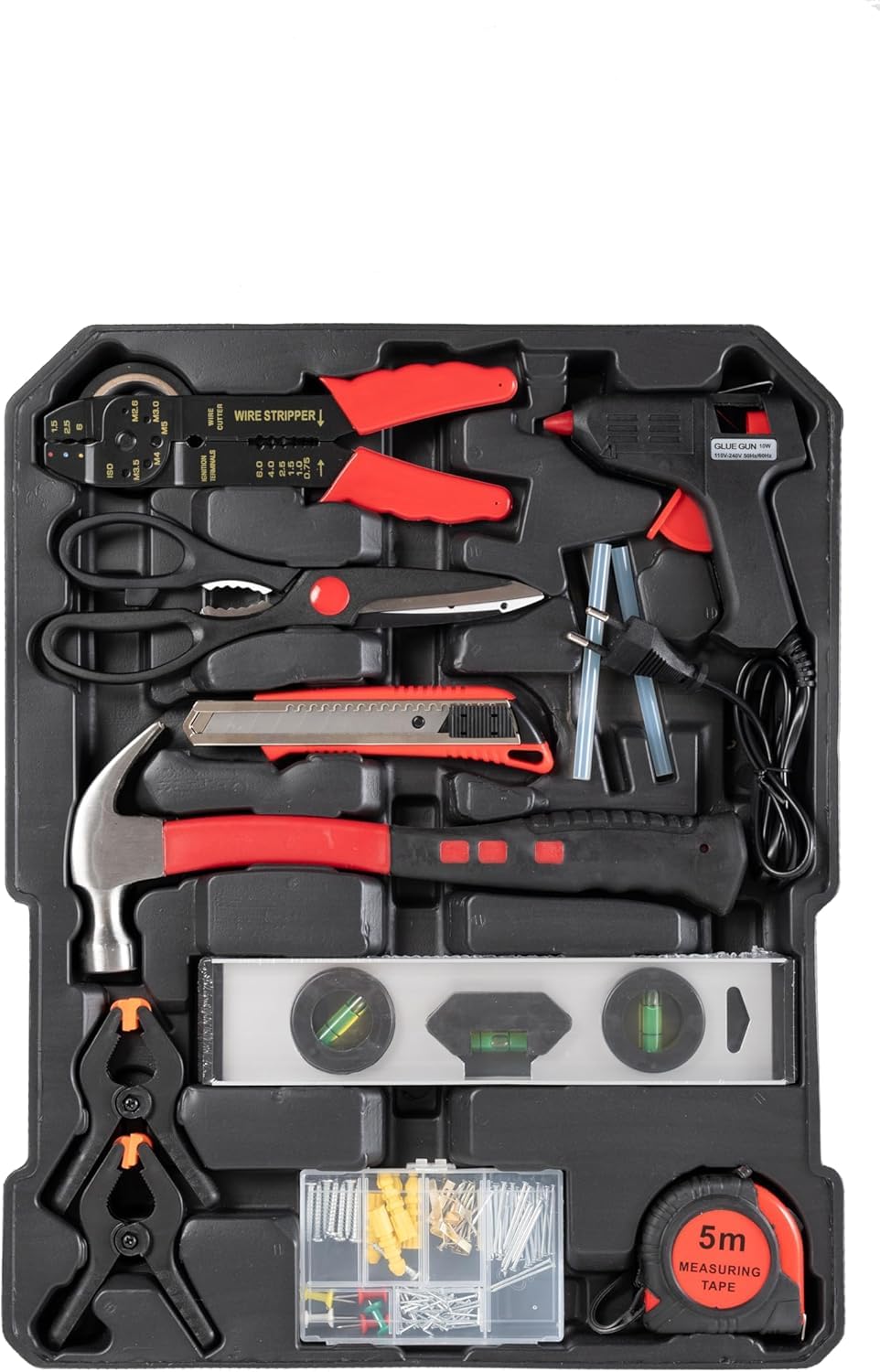 Trolley Porta Attrezzi 849 Pezzi in Acciaio Cromo Vanadio | Valigia Portautensili Professionale con 3 Cassetti, Carrello da Lavoro per Casa, Garage e Officina