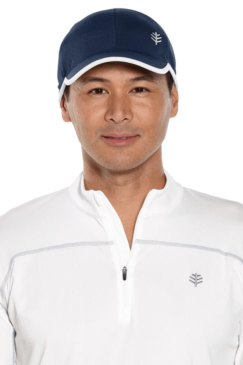 Coolibar UPF 50+ Men's Women's Wave Rider Sport Cap - Sun Protective (Small/Medium- Navy)