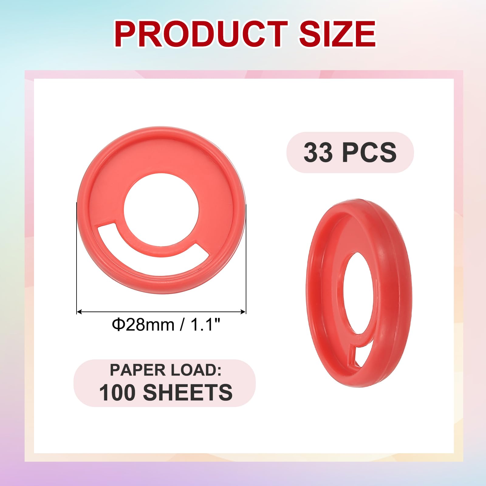 PATIKIL 28mm 1.1" Plastic Round Book Binding Discs - Image 2
