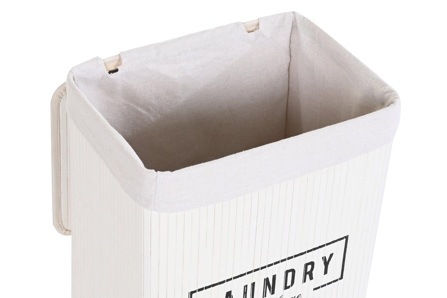 CESTA ROPA SET 6 BAMBU POLIESTER 40X30X46 BLANCO