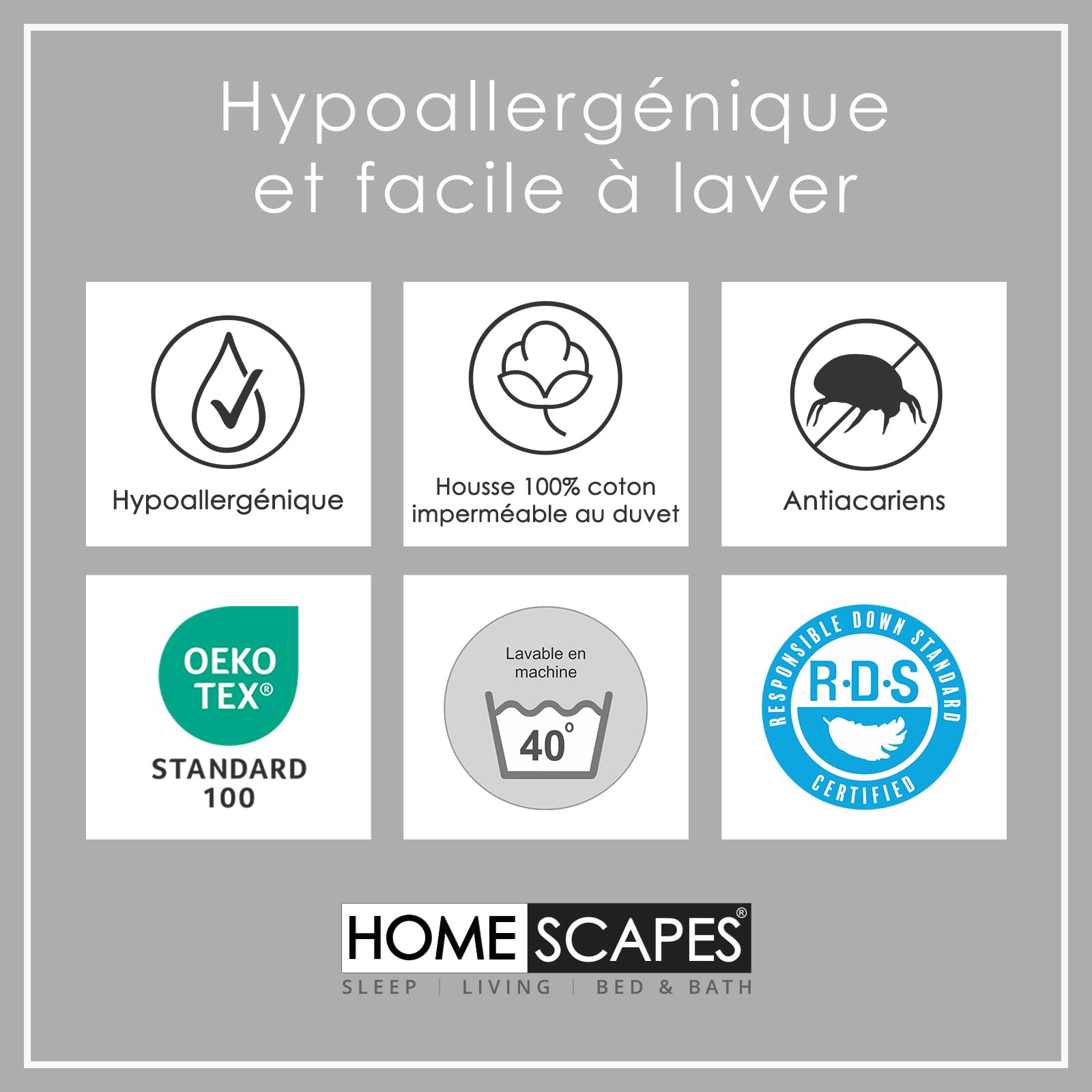 HOMESCAPES Couette été 150x200 cm, Couette légère en Plumes et Duvet de Canard, 4.5 Tog