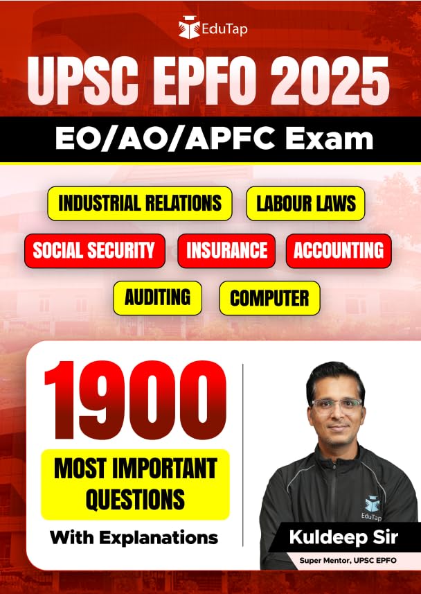 Image of UPSC EPFO EO /AO /APFC 2025 (Enforcement Officer, Accounts Officer, Assistant Provident Fund Commissioner) Questions Book on Industrial Relations | ... | Auditing | Computer Awareness by EduTap