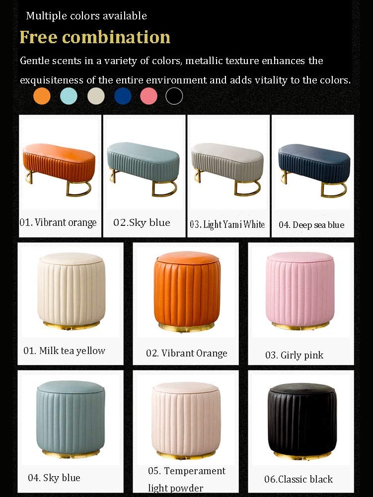 Puf Niskie stołki Creative Solid Wood Podnóżek Wyściełany Skórzany Podnóżek Salon Sypialnia Krzesło Do Makijażu Stołek Zmiana Buty (Kolor: Szary, Rozmiar: 35x3